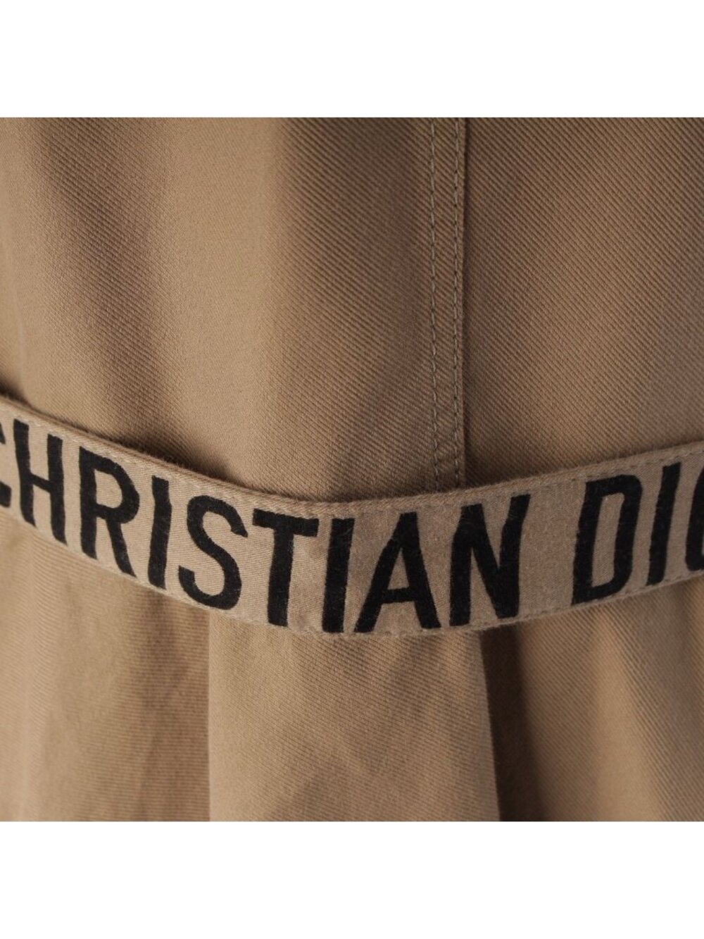 Dior Cotton Logo Belt Short Sleeve Dress Midi Beige 38 - Picture 9 of 10